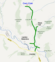 Map to Self-Catering Accommodation near Powys